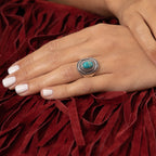Bague Puxax Turquoise 0,29Ct Et Argent Massif