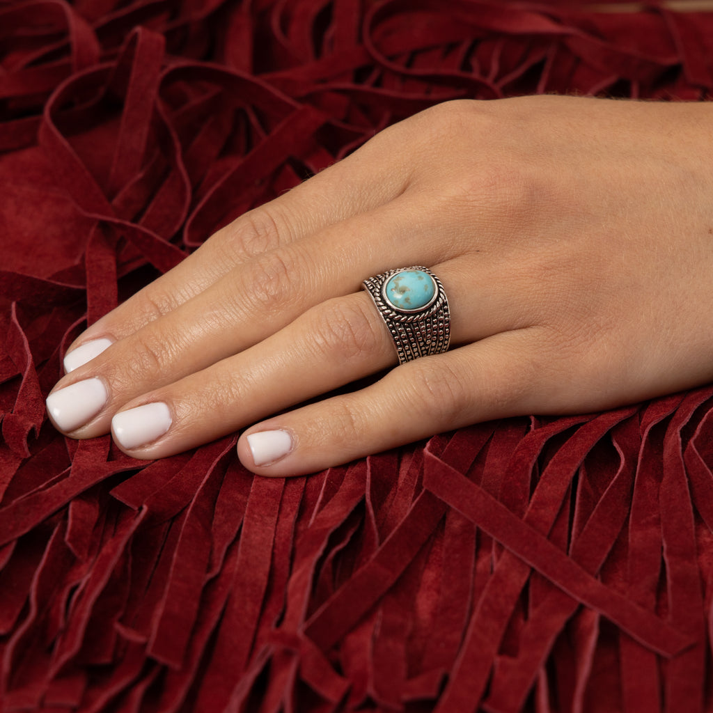 Kayab Turquoise 2Ct And Sterling Silver Ring