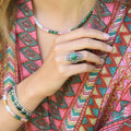 Anillo Staku Malaquita 3.60Ct y Plata de Ley