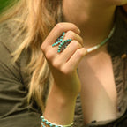 4Ct Turquoise And Sterling Silver Pecan Ring