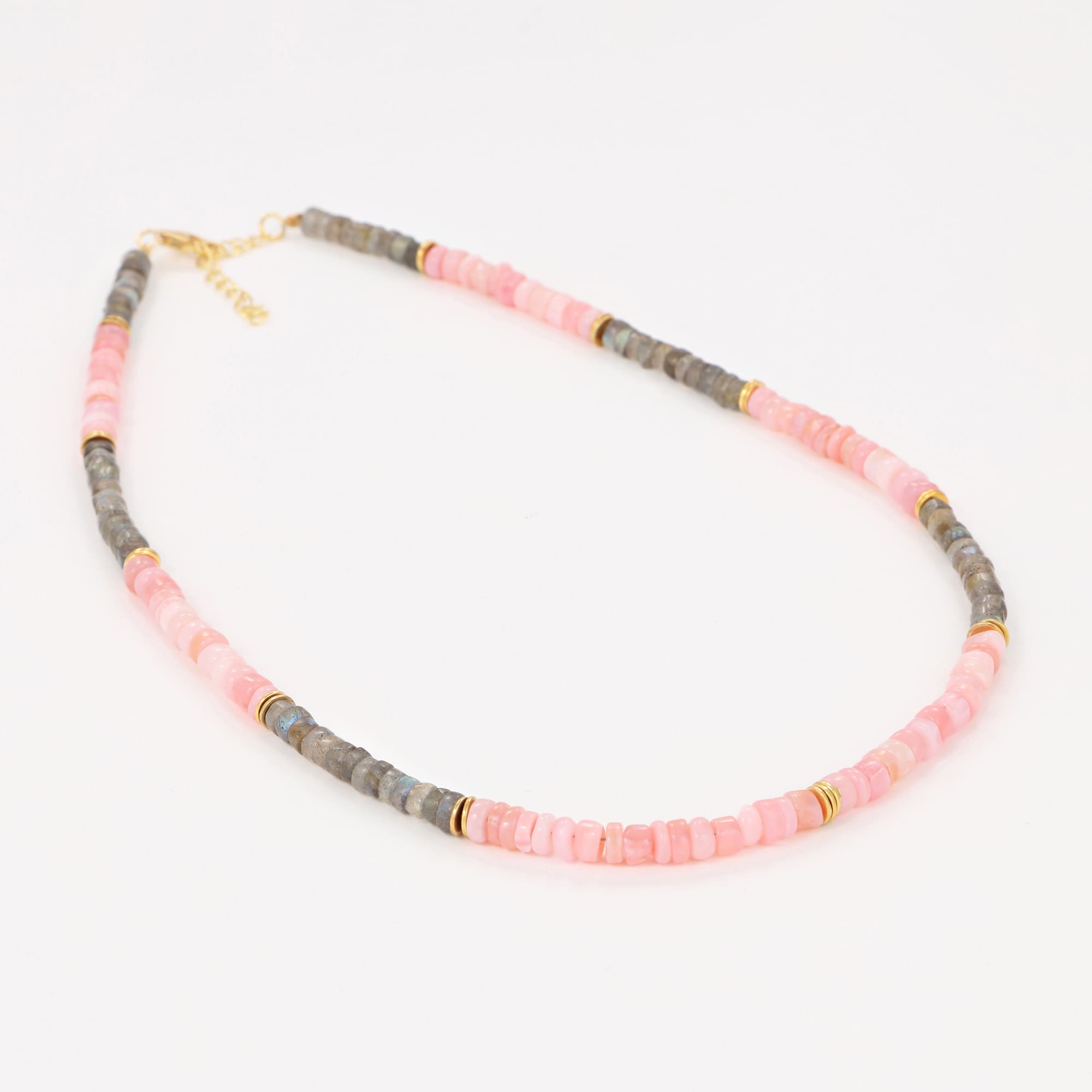 Labradorite Pink Opal Necklace