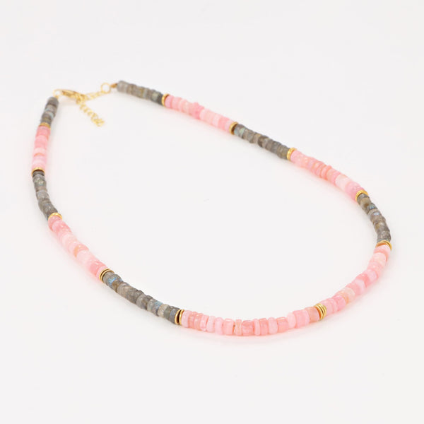 Labradorite Pink Opal Necklace