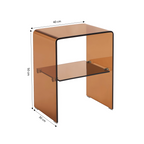 Ginza - Bedside Table - Tempered Glass - Amber