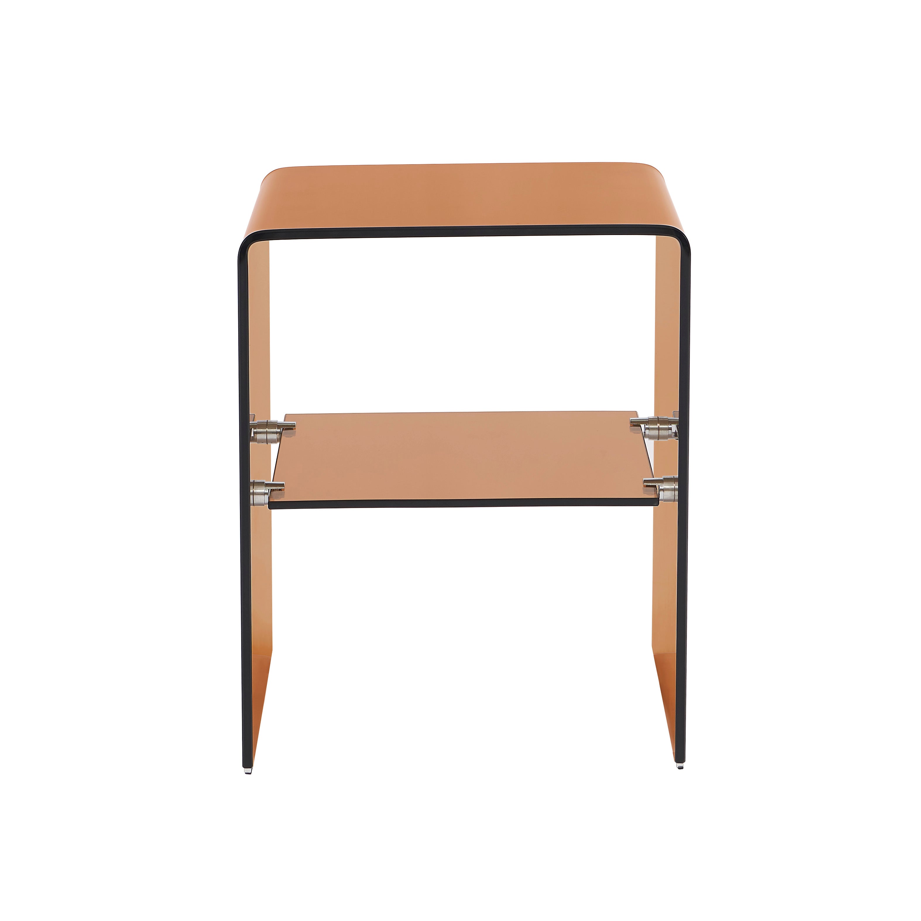 Ginza - Bedside Table - Tempered Glass - Amber