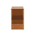Ginza - Bedside Table - Tempered Glass - Amber