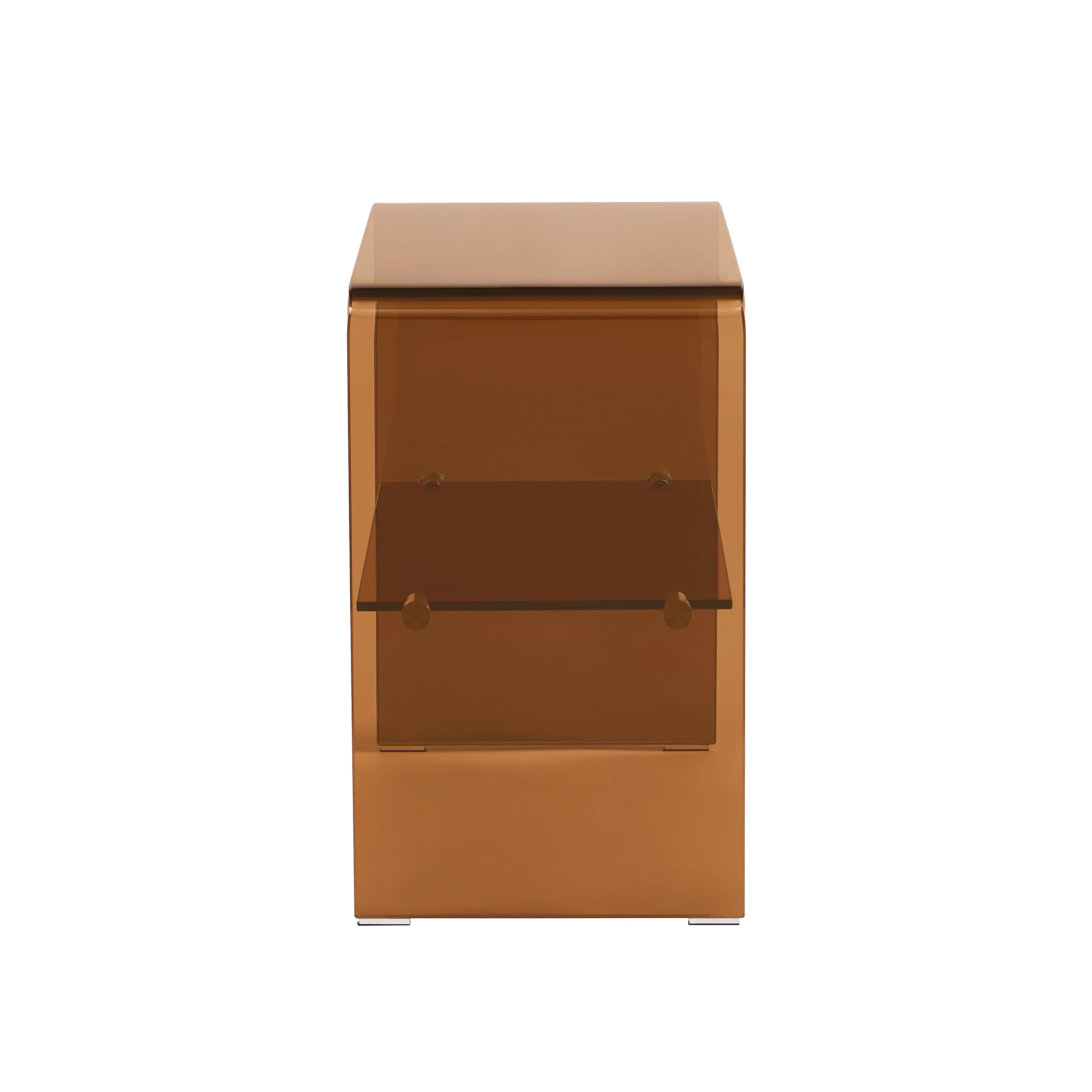 Ginza - Bedside Table - Tempered Glass - Amber