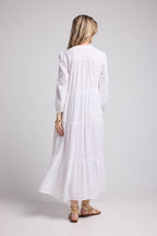 Vestido largo de manga larga - Blanco