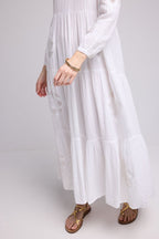 Vestido largo de manga larga - Blanco