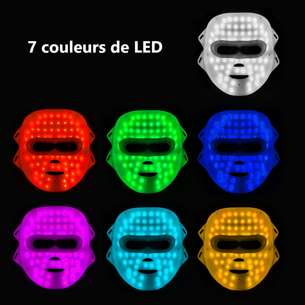 Maschera Led Viso Luminoterapia 7 Colori - Bianco Rigido