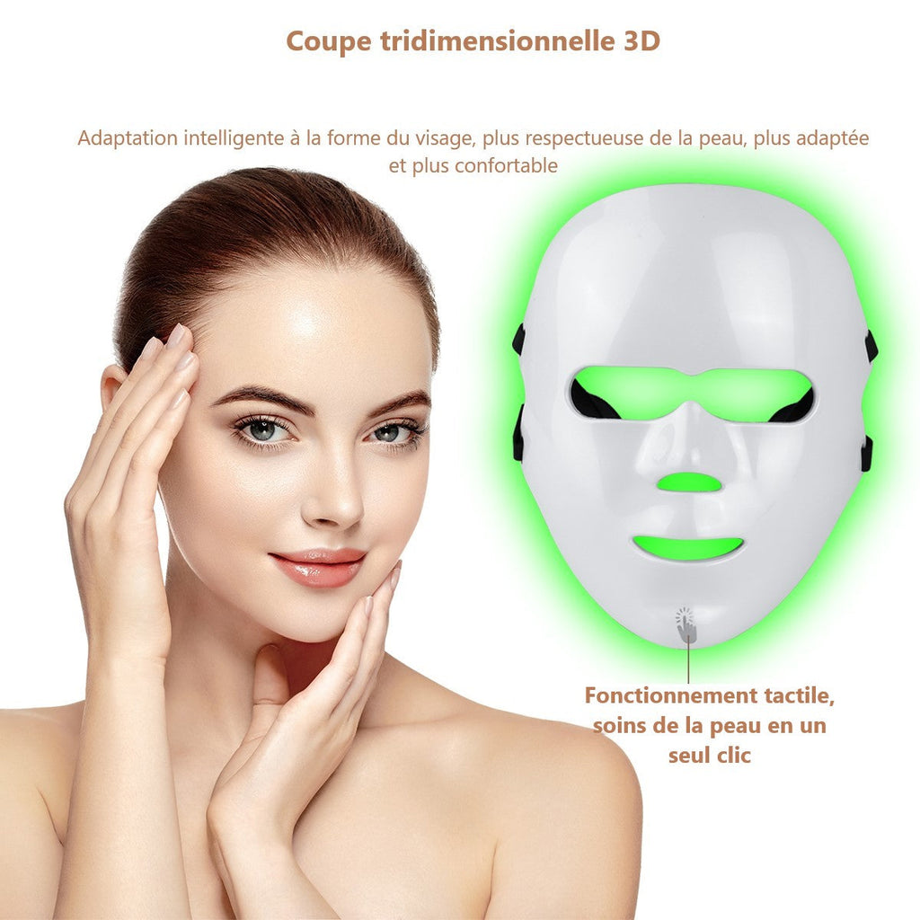 Maschera Led Viso Luminoterapia 7 Colori - Bianco Rigido