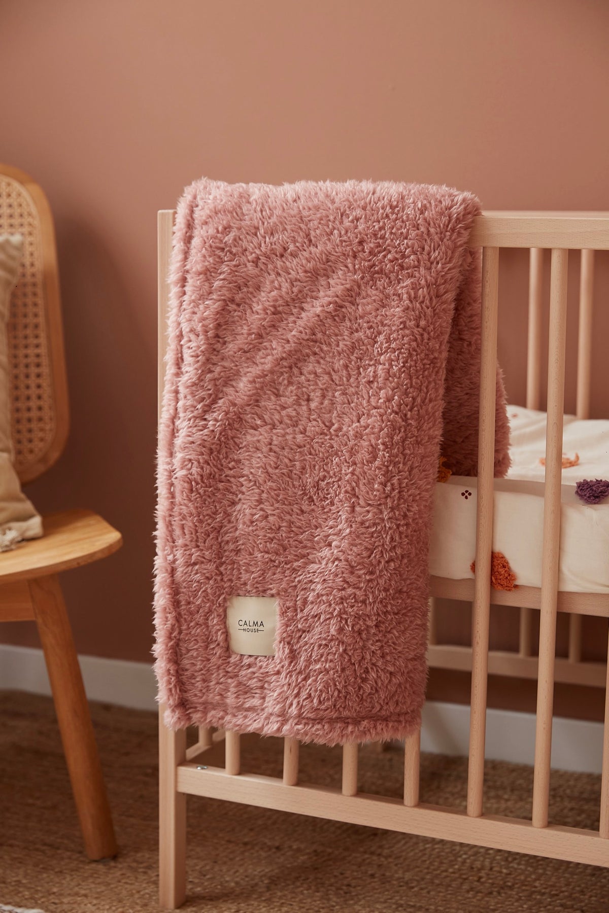 Tedy Baby Cot Blanket - Pink