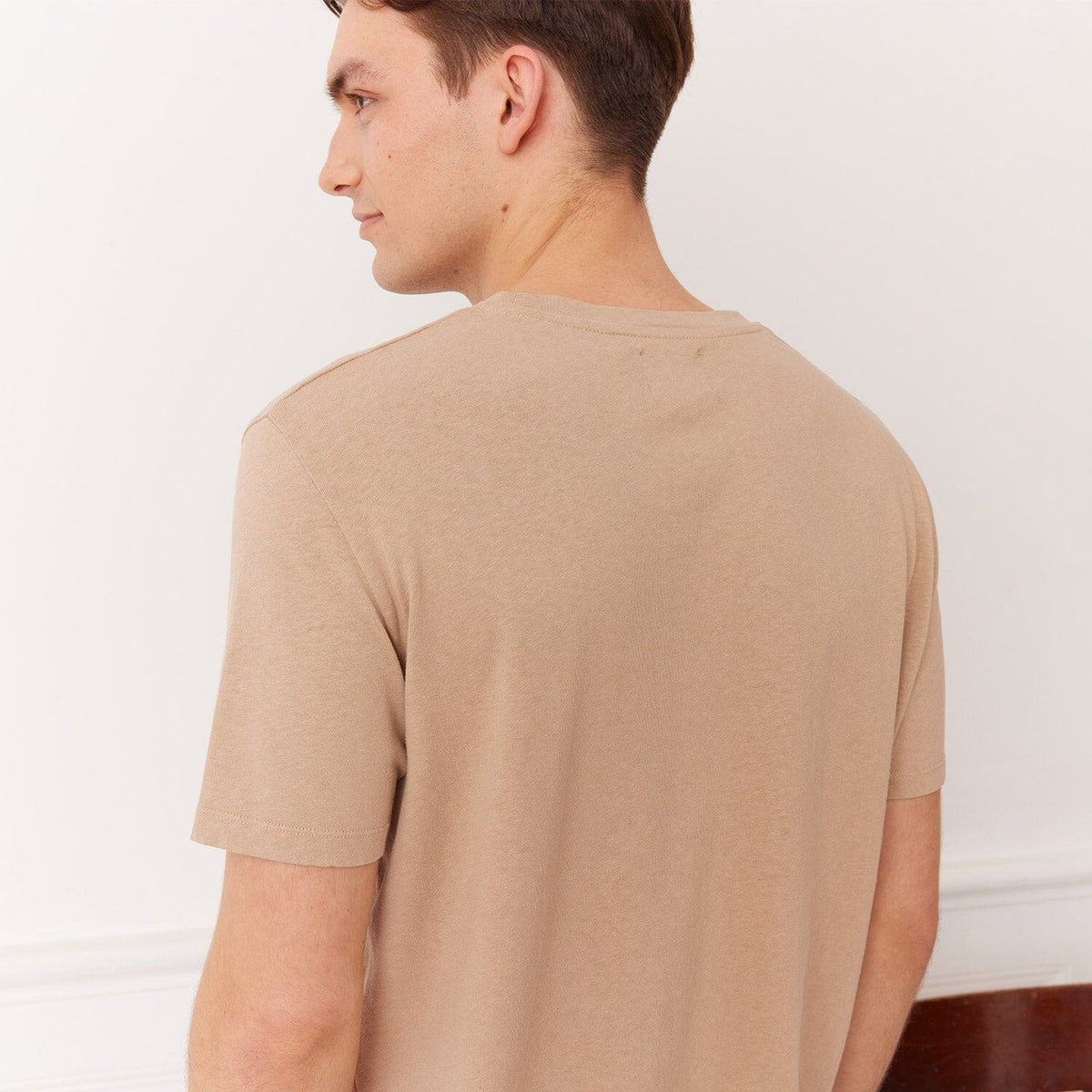 Tee-Shirt En Coton Et Lin Beige