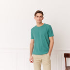 Tee-Shirt En Coton Et Lin Émeraude