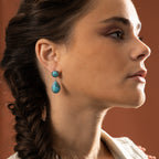 Pendientes Atza Turquesa 11.32/4 Y Plata Ley