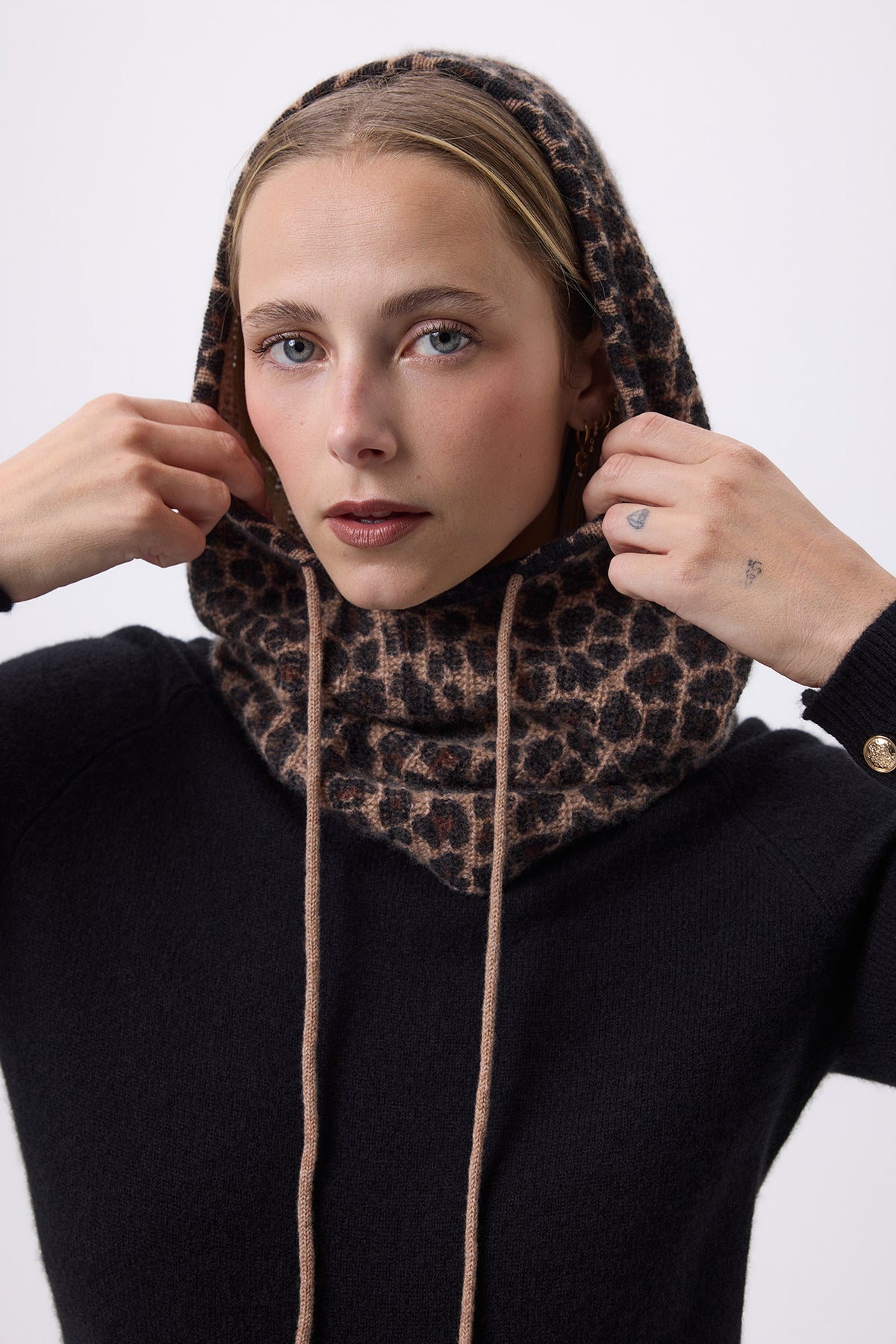 Passamontagna Con Stampa Leopardata Tessa - Leopardato Beige - Donna