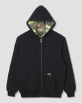 Thermal Lined Zip Hood - Washed Black