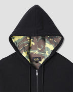 Thermal Lined Zip Hood - Washed Black