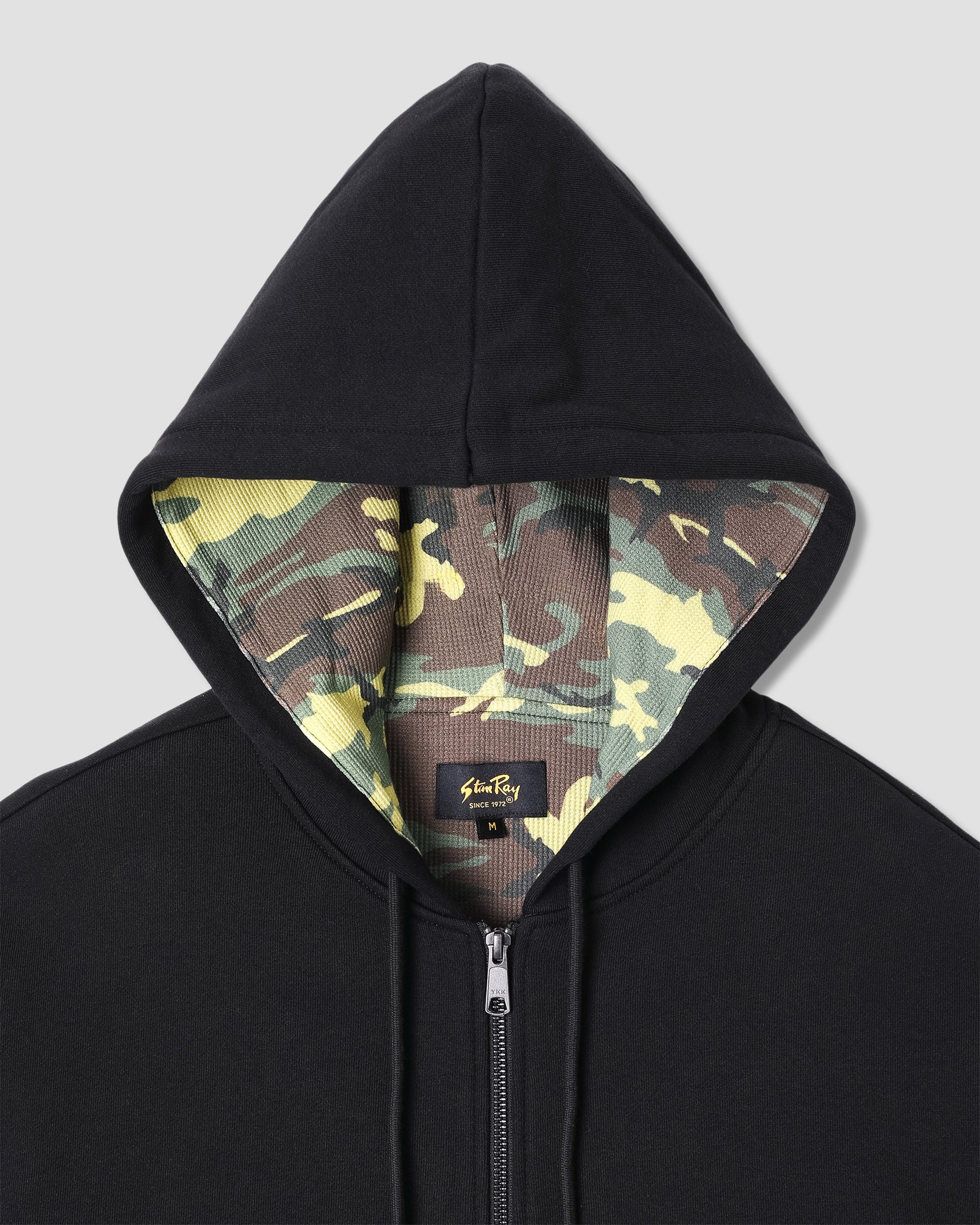 Thermal Lined Zip Hood - Washed Black
