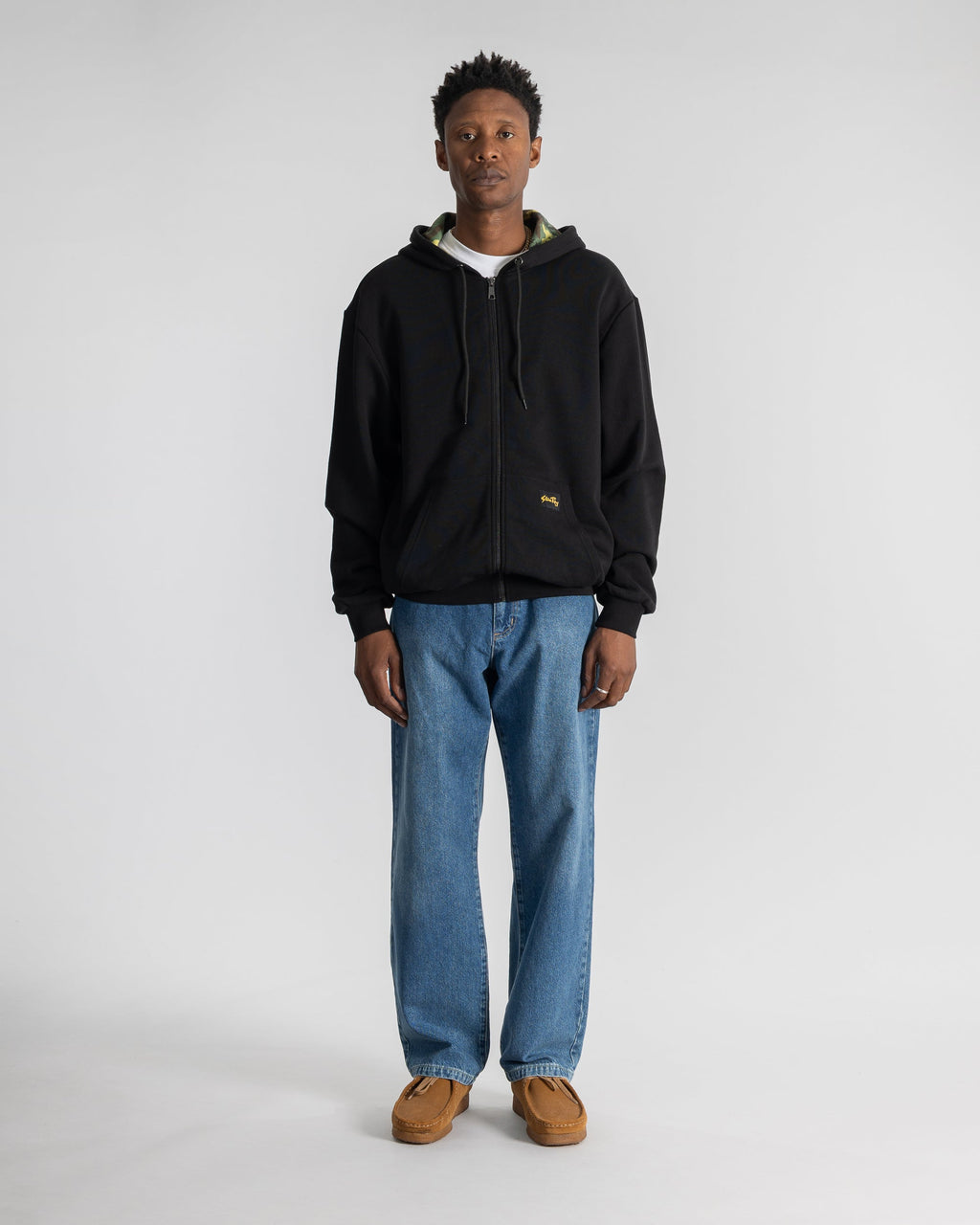 Thermal Lined Zip Hood - Washed Black