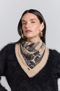 Pañuelo Bandana Tiger En Cachemira - Ecoland Beige & Negro - Mixto