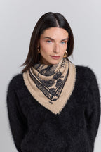 Pañuelo Bandana Tiger En Cachemira - Ecoland Beige & Negro - Mixto