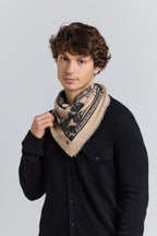 Echarpe Bandana Tiger En Cachemire - Ecoland Beige & Noir - Mixte