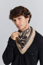 Pañuelo Bandana Tiger En Cachemira - Ecoland Beige & Negro - Mixto