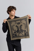 Echarpe Bandana Tiger En Cachemire - Ledburry Khaki & Noir - Mixte