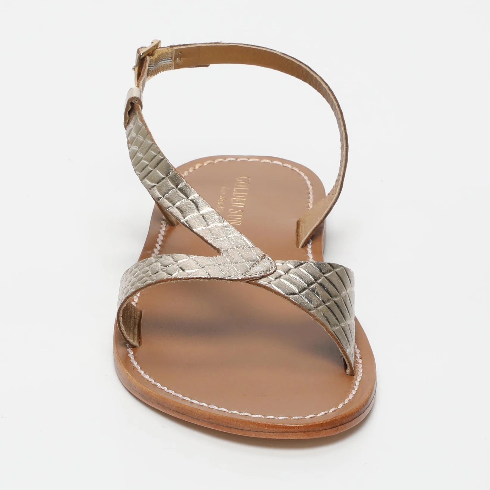 Sandalias Timo - Light Croco Gold
