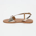 Sandalias Timo - Light Croco Gold