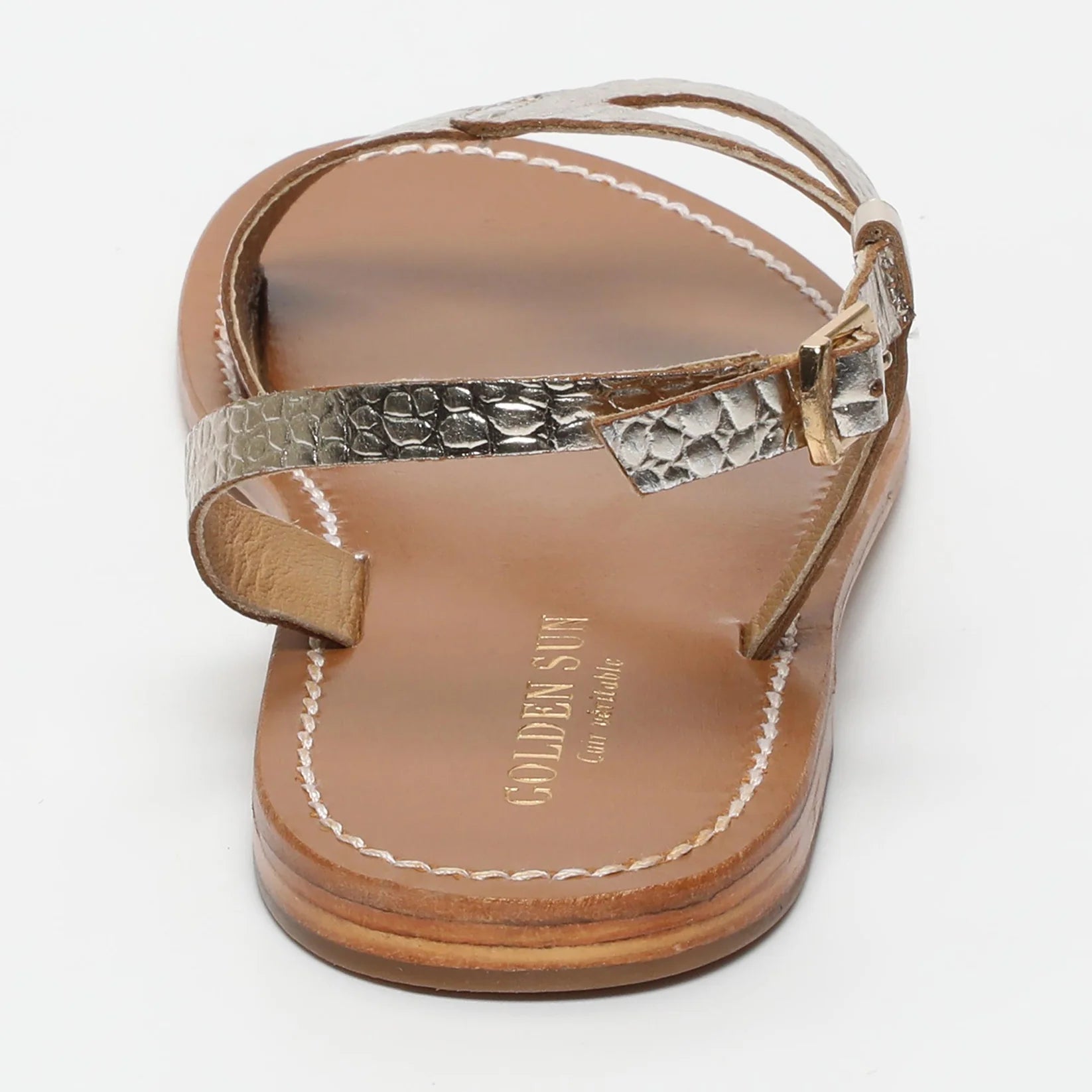 Sandalias Timo - Light Croco Gold