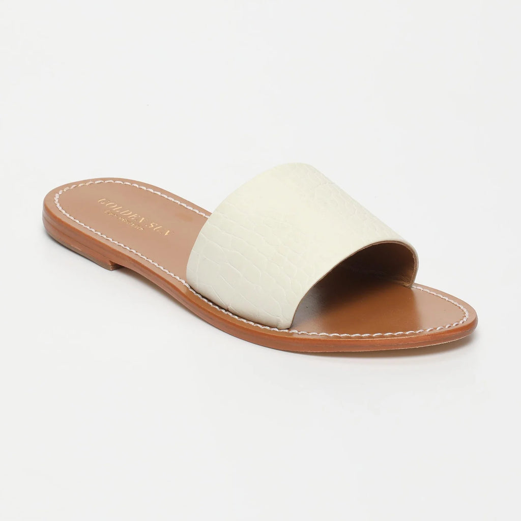 Timpoochee Mules - White Croco