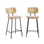 Tina - Set di 2 sgabelli - Intreccio in rattan