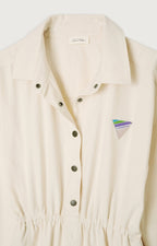 American Vintage - Midi Shirt Dress with Long Sleeves - Ecru - Women
