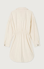 American Vintage - Midi Shirt Dress with Long Sleeves - Ecru - Women