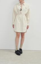 American Vintage - Midi Shirt Dress with Long Sleeves - Ecru - Women