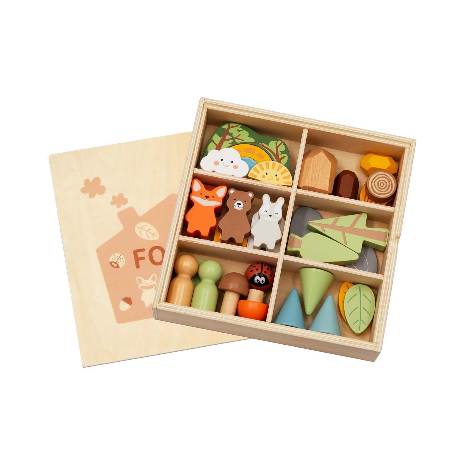 Set de figuras de madera Montessori – El Bosque