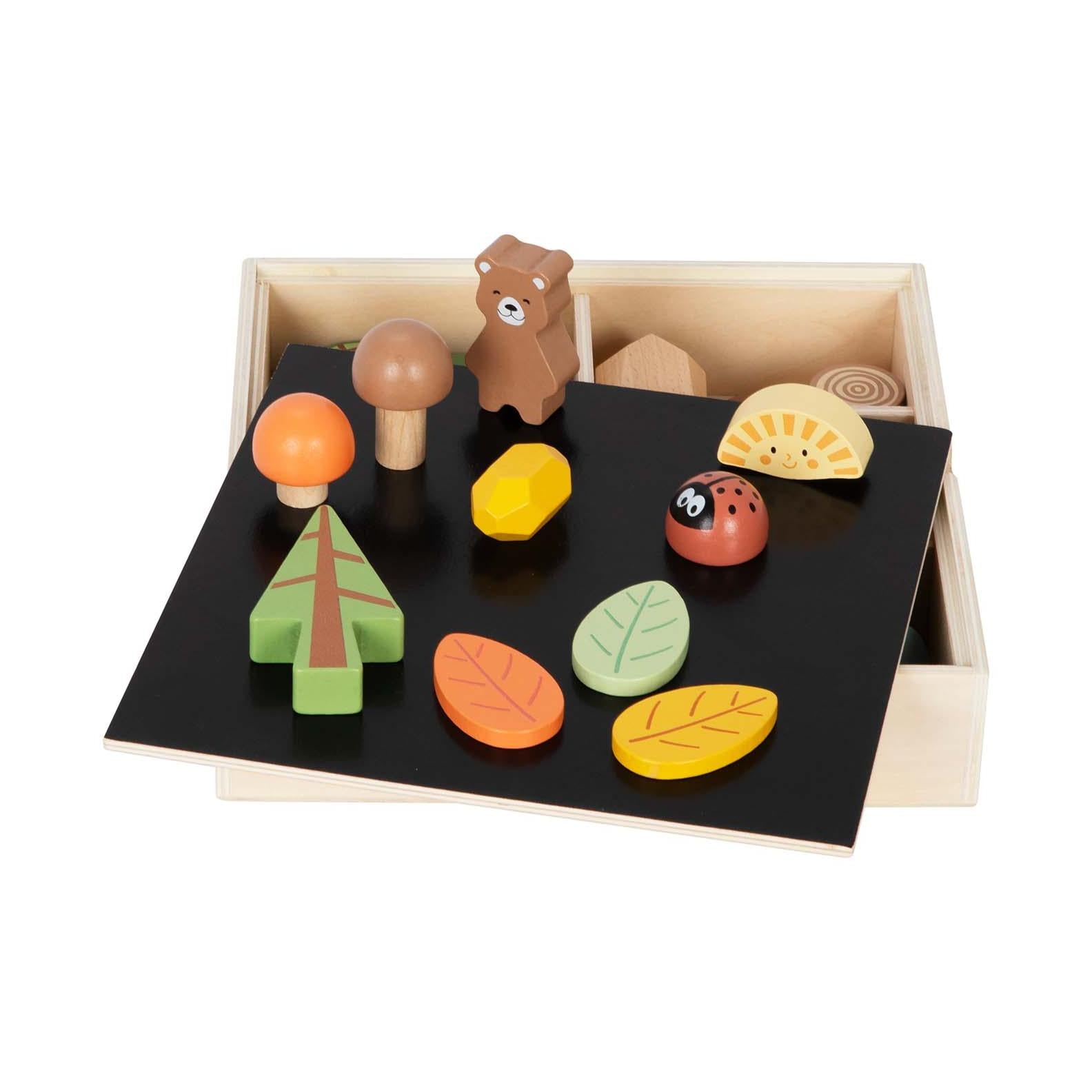 Set de figuras de madera Montessori – El Bosque