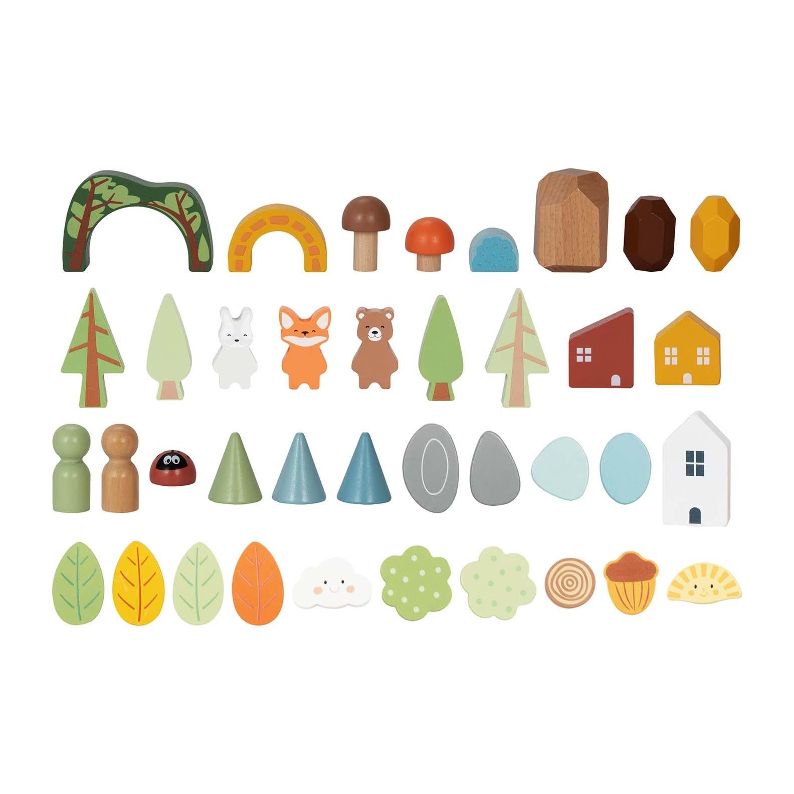 Set de figuras de madera Montessori – El Bosque