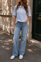 Short-Sleeved Polo Shirt Tom - Blue/Blue