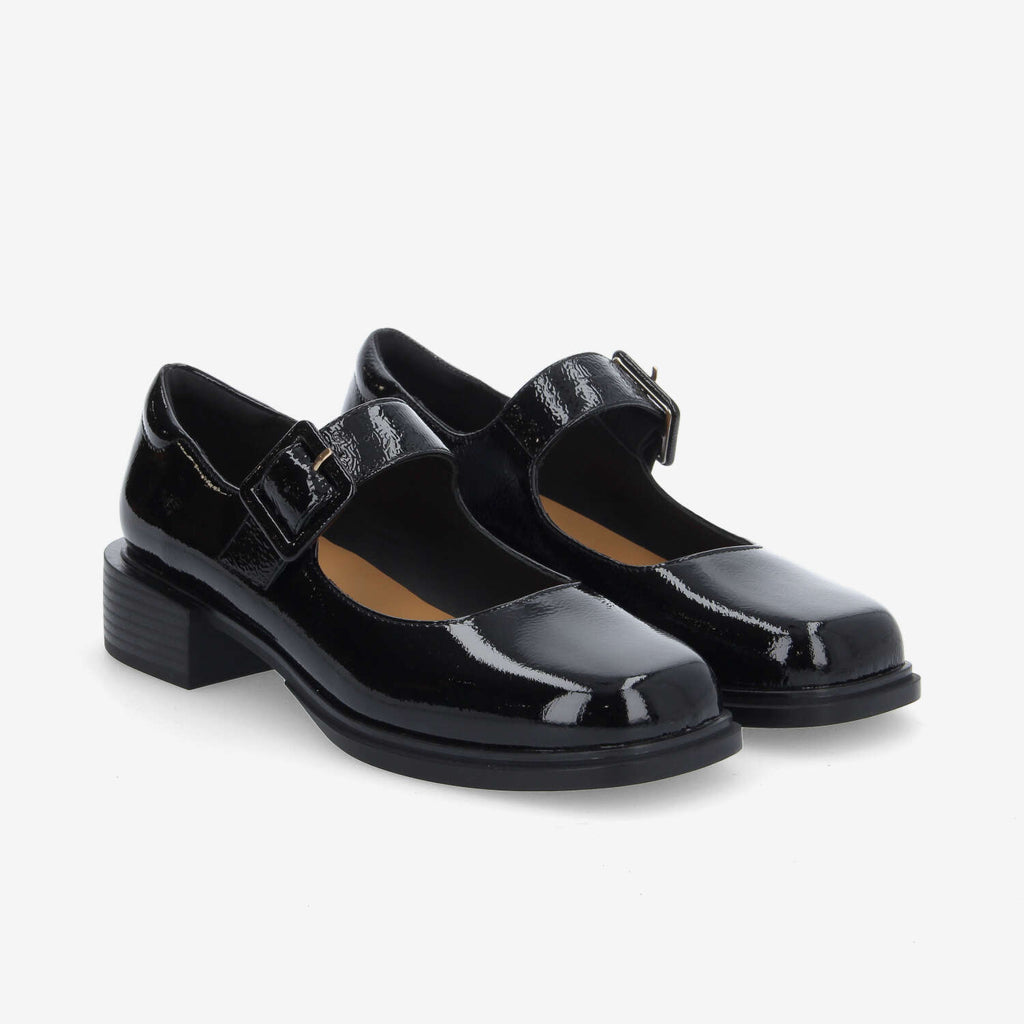 Ostend Ballerina W - Wrinkled Patent - Schwarz