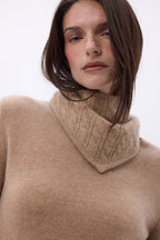 Echarpe Triangle Torsades Tory - Beige Creme - Femme