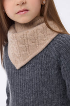 Echarpe Triangle Torsades Tory - Beige Creme - Enfant