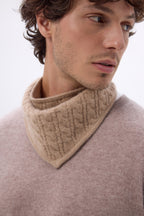 Tory Cable-Knit Triangle Scarf - Cream Beige - Men