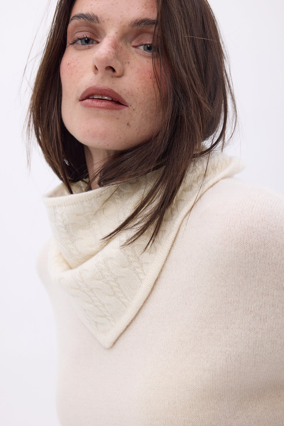 Echarpe Triangle Torsades Tory - Blanc - Femme