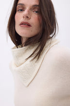 Echarpe Triangle Torsades Tory - Blanc - Femme