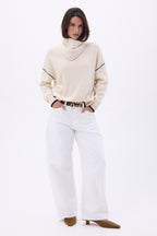 Echarpe Triangle Torsades Tory - Blanc - Femme