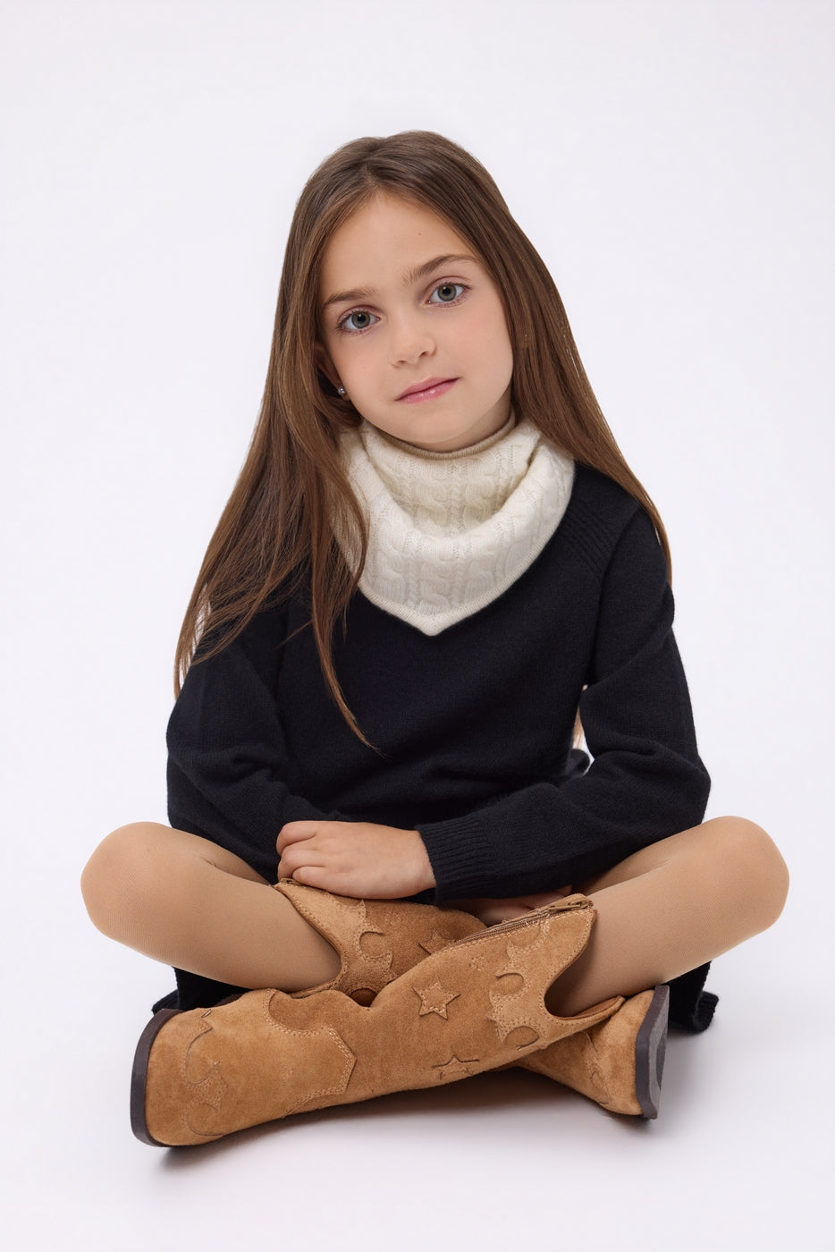 Echarpe Triangle Torsades Tory - Blanc - Enfant