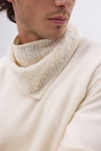 Echarpe Triangle Torsades Tory - Blanc - Homme