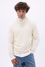 Echarpe Triangle Torsades Tory - Blanc - Homme